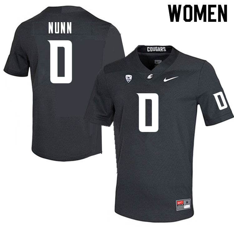 Women #0 Pat Nunn Washington Cougars College Football Jerseys Sale-Charcoal